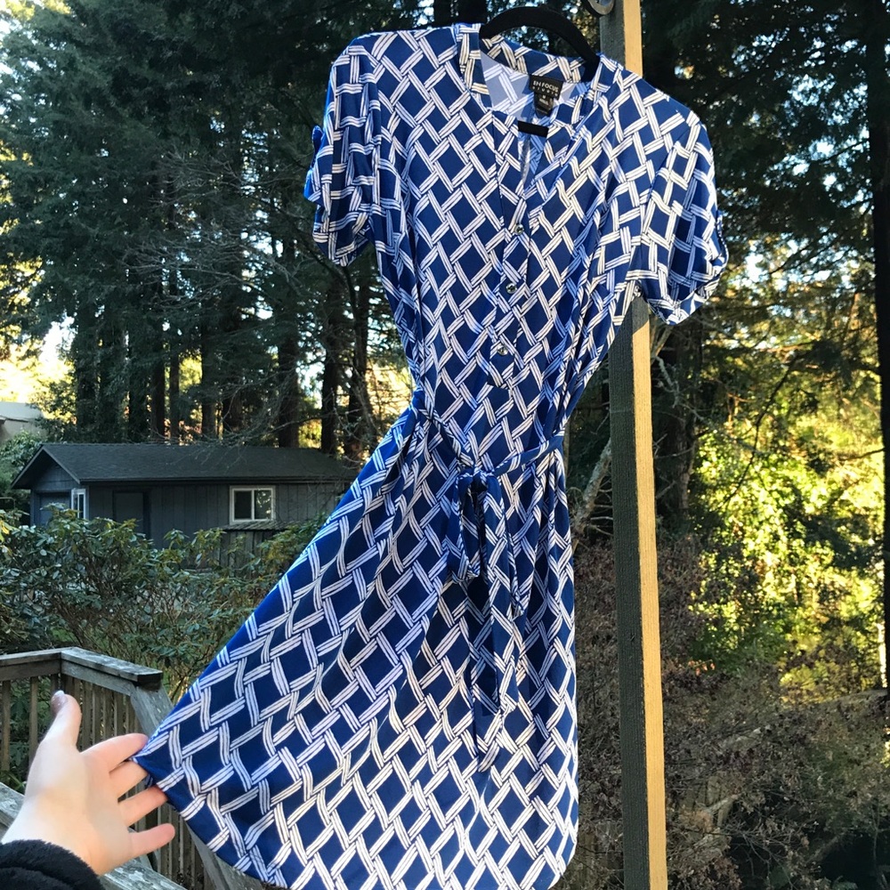 Blue Short Sleeve Dress